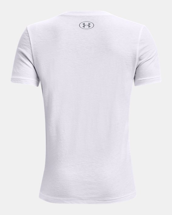 Boys' UA Camo Logo Repeat Short Sleeve, White, pdpMainDesktop image number 1
